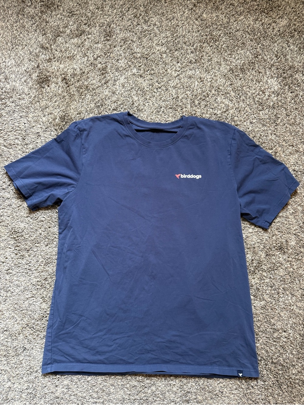 Birddogs Navy Short Sleeve Logo Tee with Small Red Accent